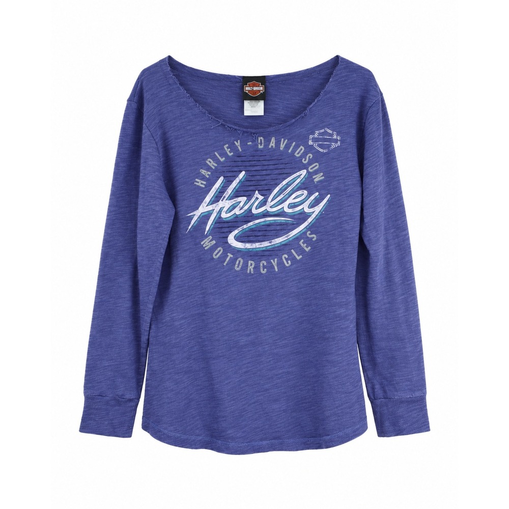 Harley-Davidson Womens Long Sleeve Graphic Shirt Purple St Charles MO Size M